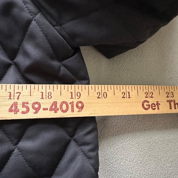 Burberry London Jacket Womens Medium Diamond Quilt Button Nova Check Lined Navy - Picture 6 of 8